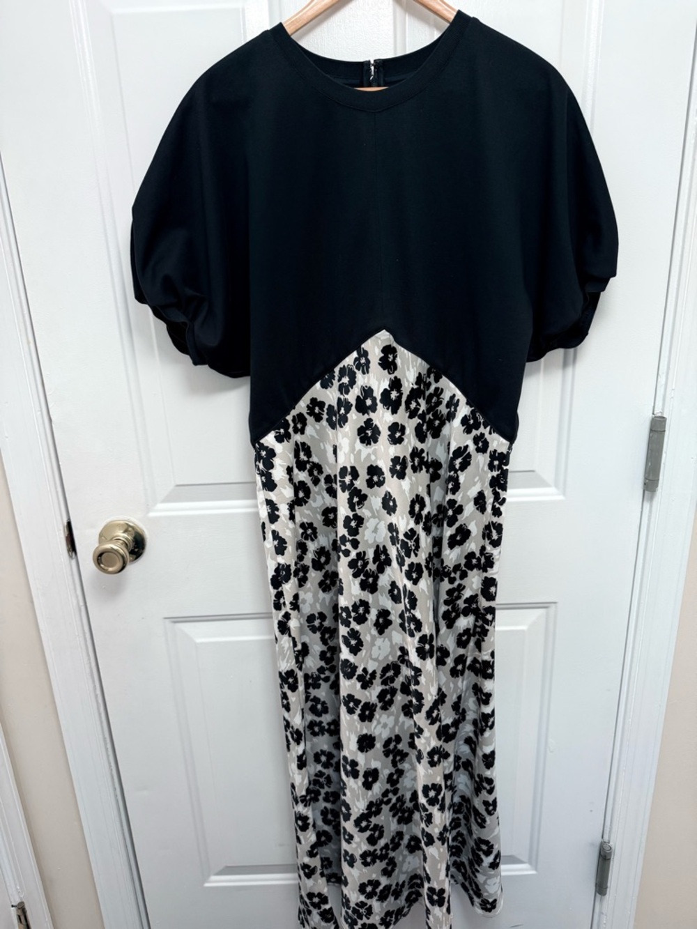 Ted Baker London Gwiana Layered Black Floral Midi Dress XL/12 Party Dark Romance
